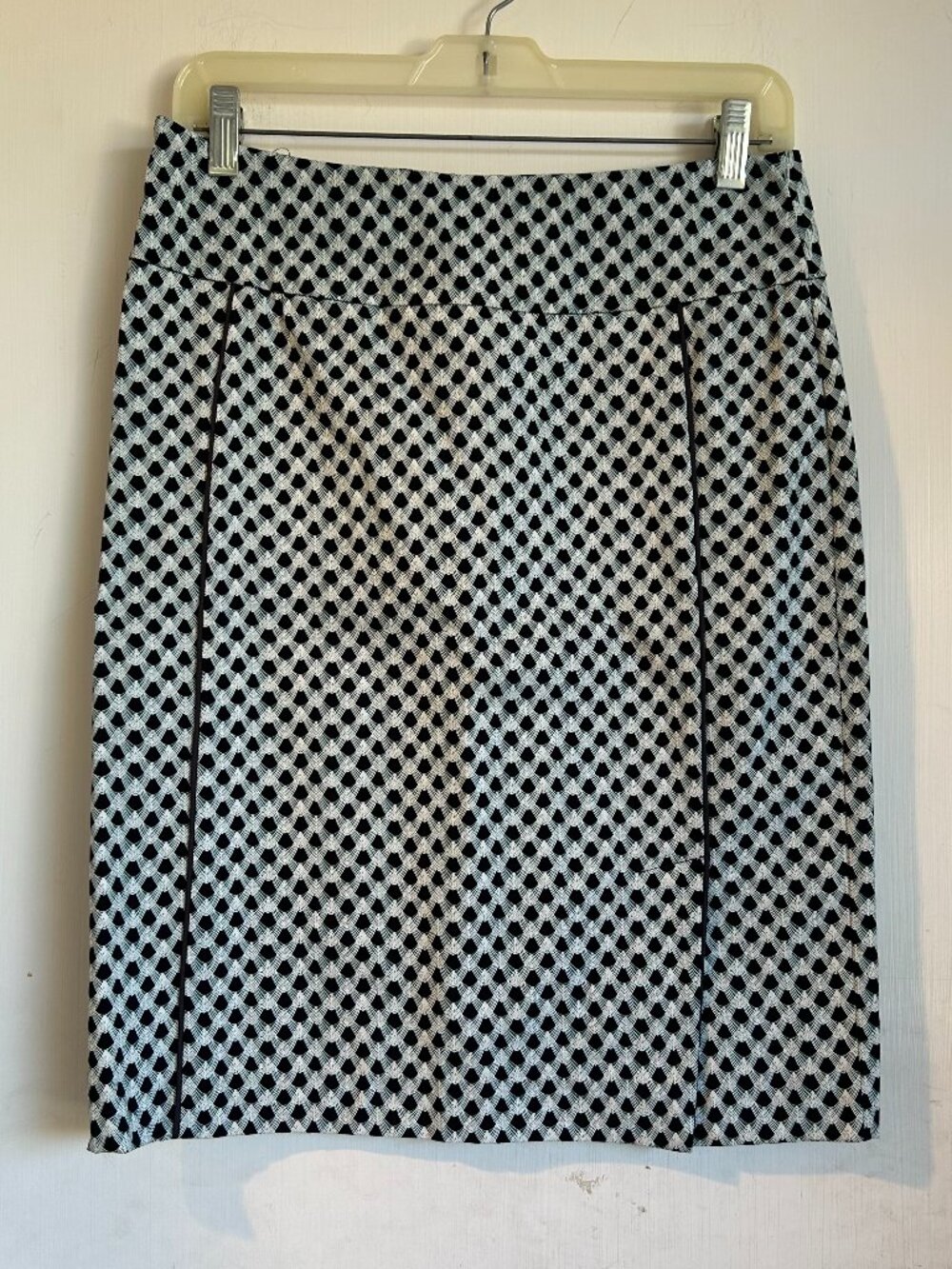 Margaret M - Black and Baby Blue Printed Midi Skirt
